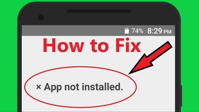 Android phone showing “App Not Installed” error popup on screen
